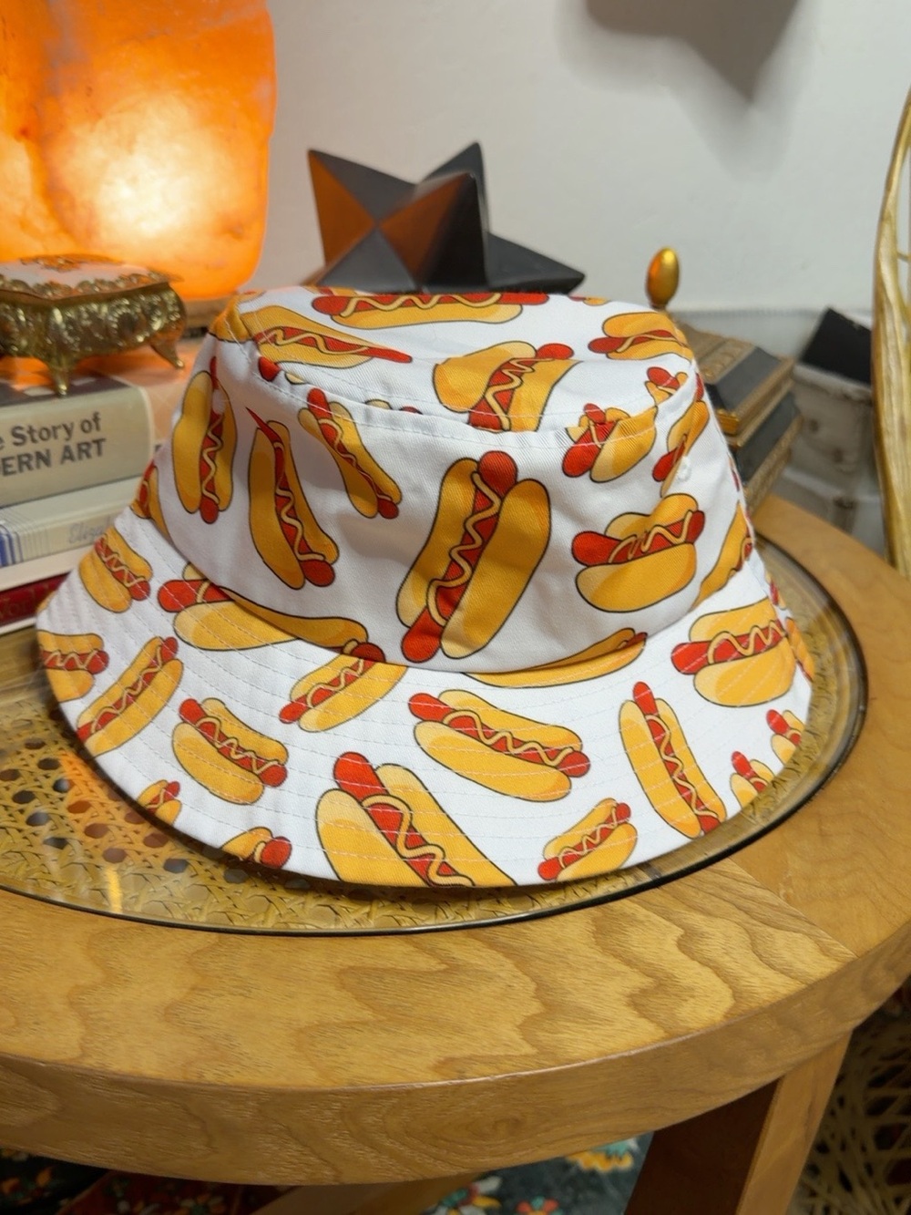 Hot Dog Print Bucket Hat Novelty Food Summer Festival Cap